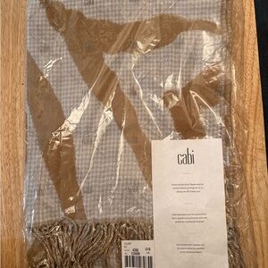 CAbi Beige and White Patterned Scarf